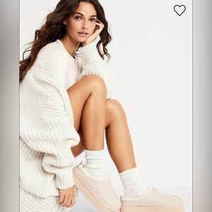 Old Navy Cozy Cabincore Platform Sherpa Faux Suede Mule Slippers Shoes NWT 8